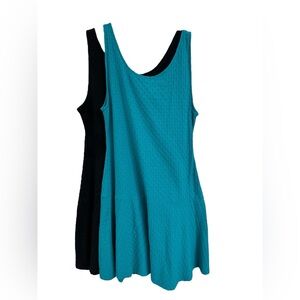 Bundle (2) blue and black texture tank mini dress. Sz. L